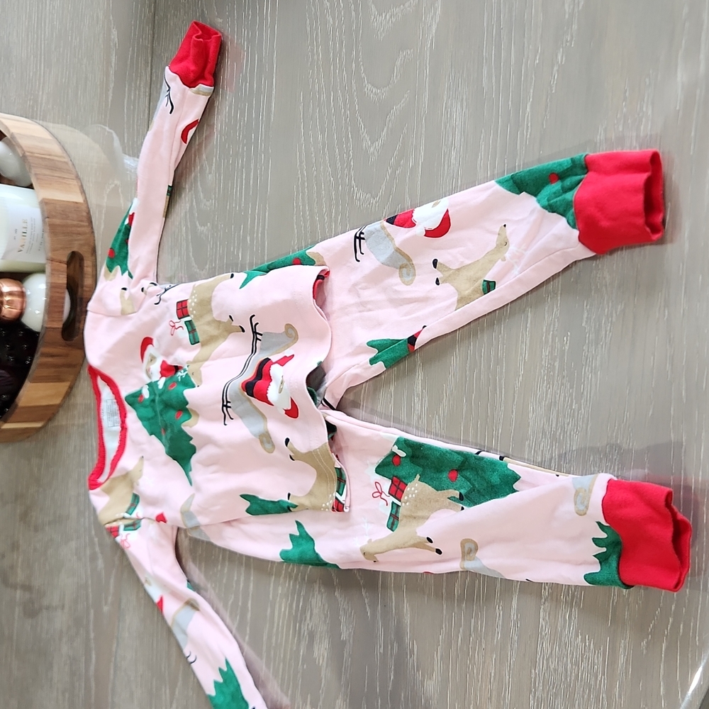 Toddler Girls Pink Christmas Pajamas Set